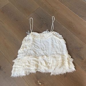 Cream Free People Adjustable Tank Top Boho Small